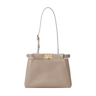 Fendi My Peekaboo Small Bag - Dames - Tassen - Beige - Maat: ONE Size Leer
