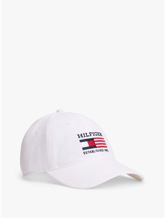 Tommy Hilfiger Mens Hilfiger Flag Logo Baseball Cap - White
