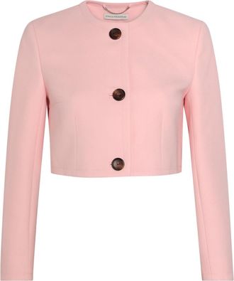 Emilia Wickstead Lizette Wool-crepe Cropped Jacket - Light Pink - 10 (UK10 / S)