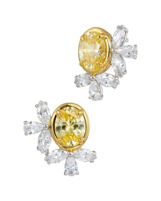Savvy Cie Jewels Silver Cz Stud Earrings