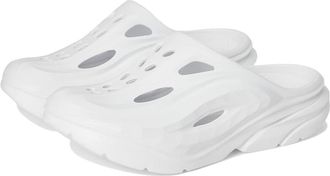 Hoka One One Ora Recovery Mule Shoes White/White : Mens 10 - Womens 12 Medium, Synthetic