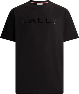 Bally Katoenen T-shirt met logoprint - Zwart