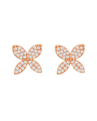 Suzy Levian 14K Rose Gold 0.15 Ct. Tw. Diamond Marquise Flower Studs