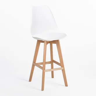 Sklum Pack De 2 Taburetes Altos 75 Cm Con Coj&iacute;n En Polipiel Nordic Sklum