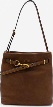 Miu Miu Dark Brown Leather Shoulder Bag
