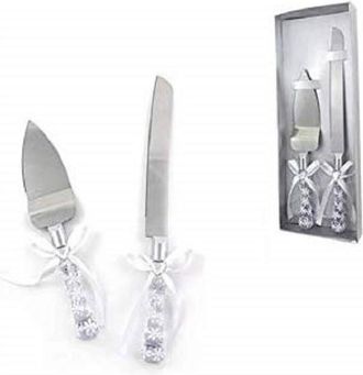 Trade Shop Trade Shop - Set Taglia Torta 2pz Coltello Paletta Seghettata Acciaio Cuore Confezione Alza Fetta