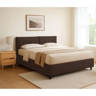 Dmora Cama Individual Exeter, Desenfundable, Hecho En Italia, Marr&oacute;n