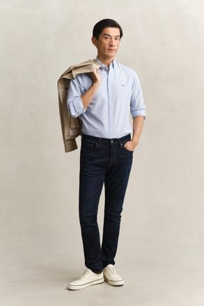 GANT Men Slim Fit Jeans (44/34) DARK BLUE BROKEN IN