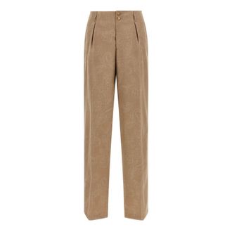 Etro Tailored Trousers - female - Etro - Wide Trousers - Beige - 2XS - Trousers