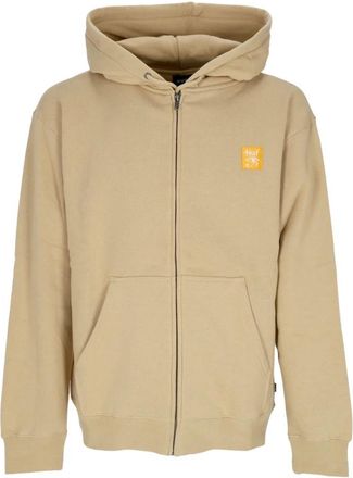 HUF Ritshoodie in Havermout - Heren - Vesten met rits - Beige - XL - Katoen - Hoodies & sweatvesten