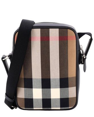 Burberry Brown Vintage Check Canvas Vertical Paddy Bag (Authentic Pre-Loved)