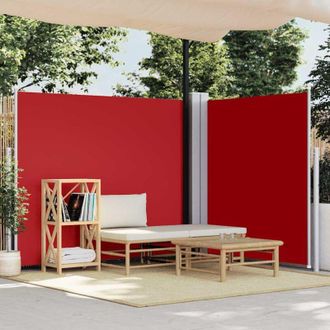 vidaXL Toldo Lateral Retr&aacute;ctil Rojo 160x600 Cm Vidaxl