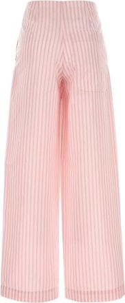 Philosophy di Lorenzo Serafini Womens Embroidered Poplin Trousers Pink Polyester Cotton