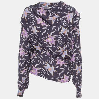 Isabel Marant Floral Print Crepe Oxel Blouse S