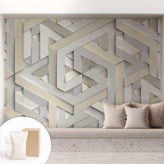 Tulup Carta Da Parati - Non Tessuto - Con Colla Inclusa - Per Interni - Ecologica - Con Ingresso - Soggiorno Forme Illusorie 208x146 Cm