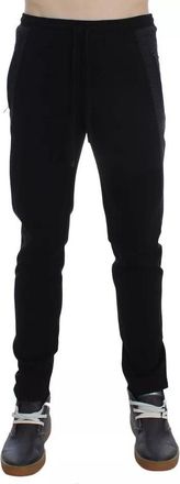 Dolce & Gabbana Mens Black Gray Wool Casual Trousers Stripe Pants And