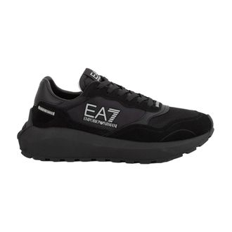 Emporio Armani Low-Top Sneakers - Heren - Sneakers - Zwart - 44 2/3 EU - Leer - Schoenen