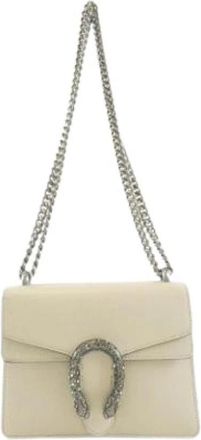 Gucci Pre-owned Vintage Shoulder Bag - Dames - Vintage Schoudertas - Beige - ONE Size - Leer - Vintage
