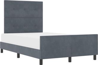 vidaXL Bed Frame with Headboard Dark grey 120 x 190 cm Velvet Vidaxl