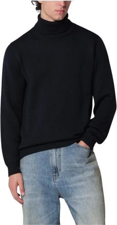 Roberto Collina Truien & Vesten, Heren, Blauw, 2Xl, Wol, Dolcevita Turtleneck