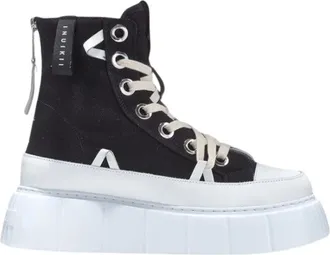 INUIKII Schoenen, Dames, Zwart, 39 EU, Katoen, Matilda Canvas High