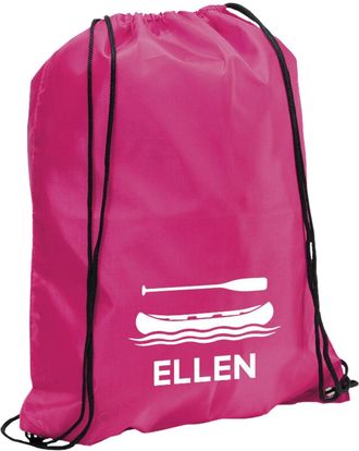 eBuy GB Personalised Water Sport Bag, Kids Unisex Watersports Drawstring Bag, Surfing, Sailing, Swimming Backpack, Girls Boys Swimming Rucksack (Fuschia)