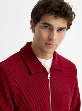 Le 31 Mens Rib-jersey Polo Shirt-collar cardigan Comfort fit