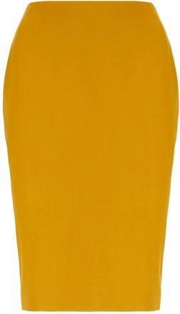 Saint Laurent Kokerrok in satijn - Dames - Kokerrokken - Oranje - XS - Satijn - Rokken