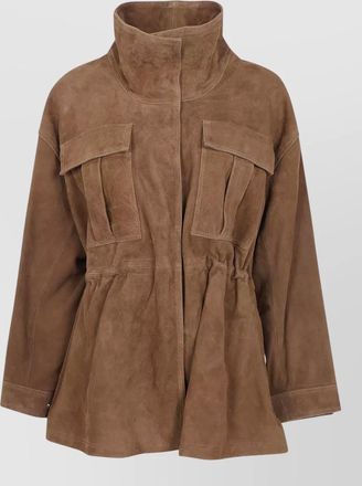 R&oacute;he suede oversized coat