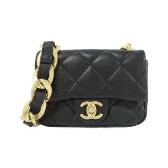 Chanel Pre-owned Lamsleren Schoudertas - Dames - Pre-owned - Zwart - Maat: ONE Size Leer