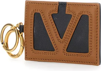 Valentino Garavani Mens Leather Keychain Brown Accessory