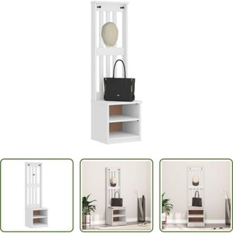 vidaXL Albero da ingresso in legno - Albero da Ingresso SANDNES Bianco 45x40x159,5 cm Legno di Pino