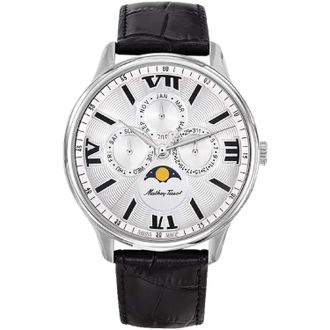 Mathey-Tissot Mens Edmond Moon Phase Silver Dial Watch