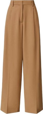 Fabiana Filippi Geplooide Wijde Broek - Dames - Wijde Broeken - Bruin - M - Polyester - Broeken