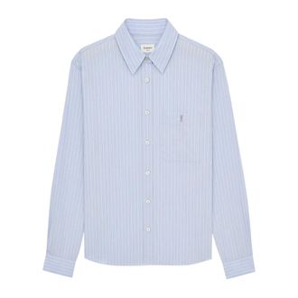 Saint Laurent Cassandre Shirt - female - Saint Laurent - Shirts - Blue - XS - Blouses & Shirts