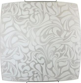 Energy Plafoniera Corinna 30x30x11 Cm En Vidrio Blanco Y Metal, E27