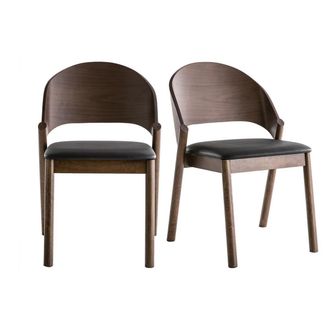 Miliboo Sillas Vintage Nogal Y Negro (lote De 2) Avalon