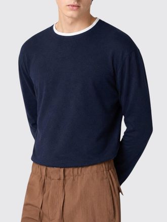 Lardini Long-Sleeved Cotton T-Shirt with Contrasting Trims