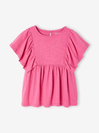 Vertbaudet M&auml;dchen Blusenshirt mit Recycling-Polyester pfingstrose