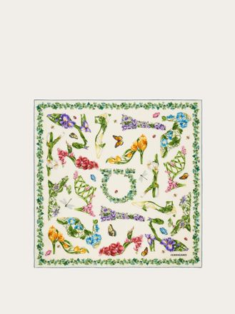 Ferragamo Women Eden shoes print silk foulard Blue