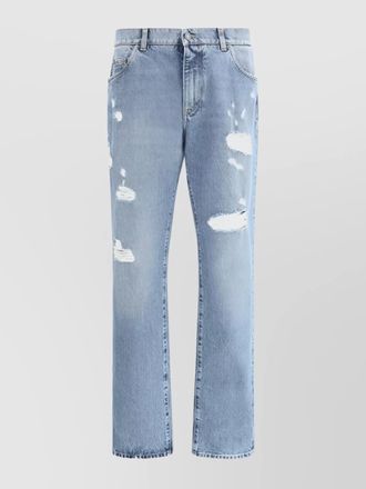 Dolce & Gabbana destroyed denim straight-leg jeans