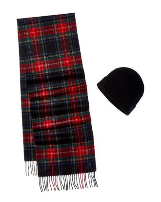 Brooks Brothers 2Pc Wool & Cashmere-Blend Hat & Gloves Set