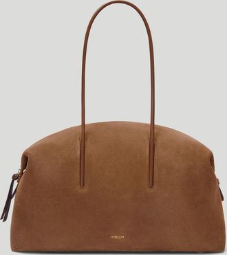 DeMellier The Stockholm in Deep Tan Suede & Deep Tan Smooth Leather Tote & Work bag