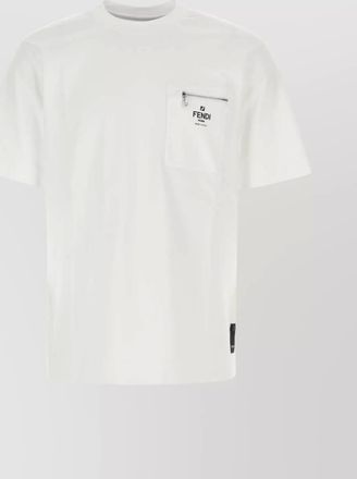 Fendi cotton oversized logo pocket t-shirt