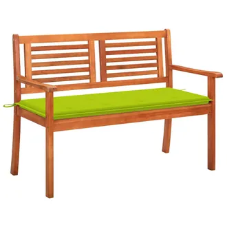vidaXL Panchina Da Giardino 2 Posti E Cuscino 120cm Massello Eucalipto Vidaxl