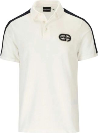 Emporio Armani Katoenen poloshirt met korte mouwen en logopatch - Heren - Polos - Wit - 3XL - Katoen - Tops
