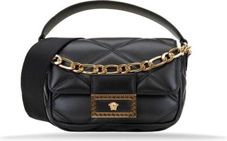 Versace Gewatteerde leren schoudertas - Dames - Handtassen - Zwart - ONE Size - Leer - Tassen