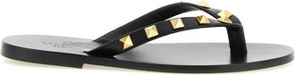 Valentino Garavani Black Rockstud Slippers