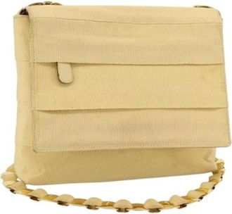 Ferragamo Pre-owned Canvas Shoulder Bag - Dames - Vintage Schoudertas - Beige - ONE Size - Vintage