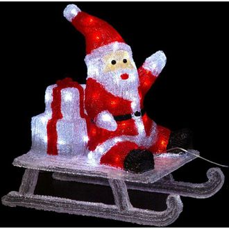 F&eacute;&eacute;ric Lights & Christmas F&eacute;&eacute;ric Lights And Christmas - Slitta di Babbo Natale illuminata da esterno H48,5 cm 60 led + trasformatore - Feeric lights & christmas